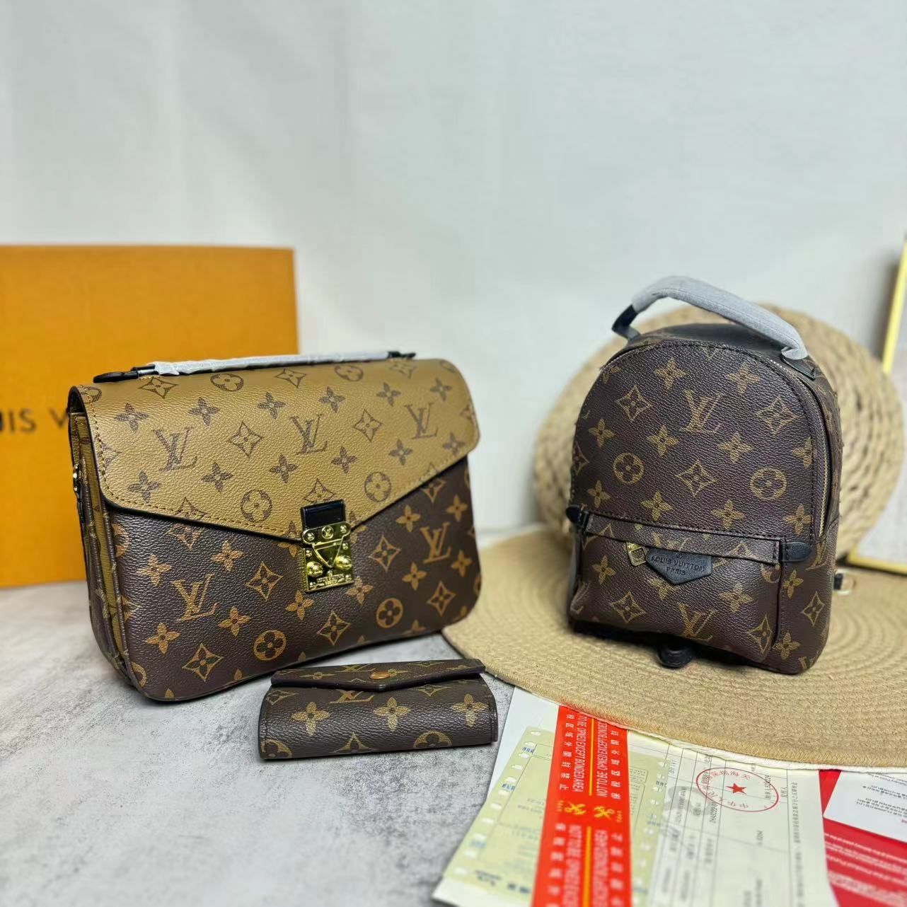 超美品 LOUIS VUITTON ルイヴィトン リュックショルダーバッグ 財布 3点セットバッグ - メルカリ