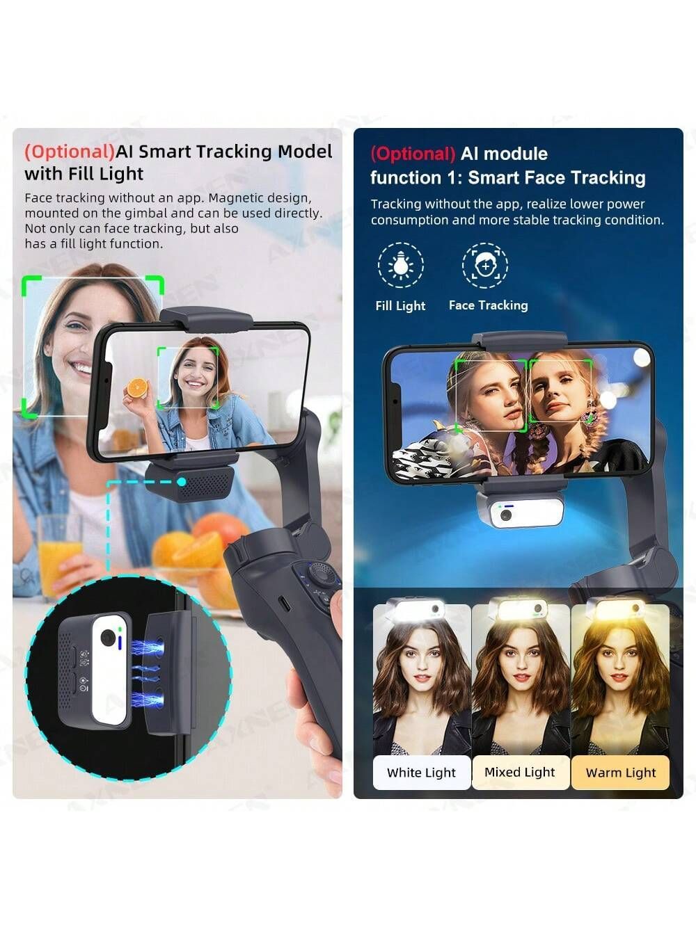 スマートフォン用 3軸ジンバル スタビライザー、ジェスチャーコントロール スマートフォン用 3軸ジンバル スタビライザー、ジェスチャー