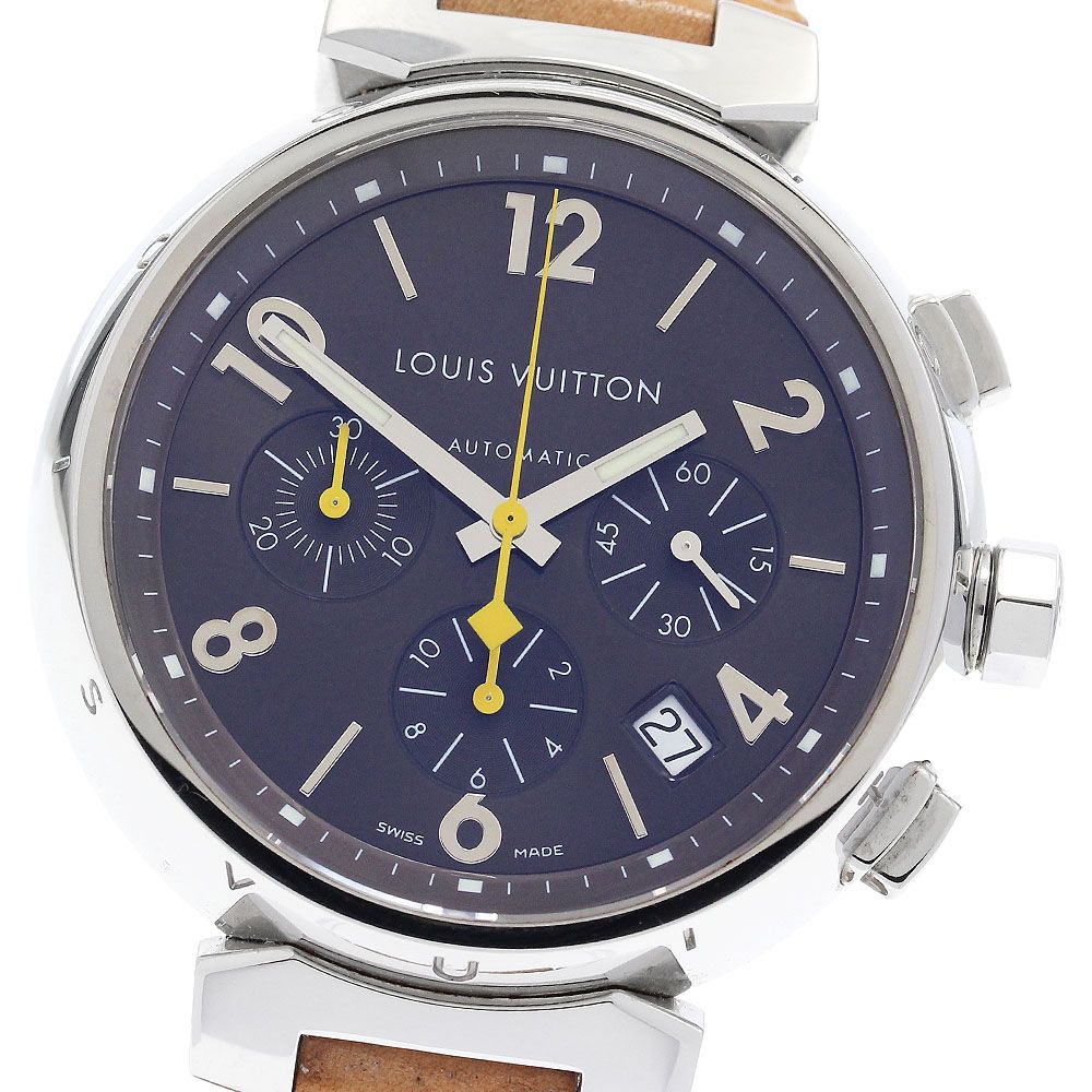 ルイ ヴィトン LOUIS VUITTON Q1121 タンブール デイト クロノグラフ 自動巻き メンズ_893646