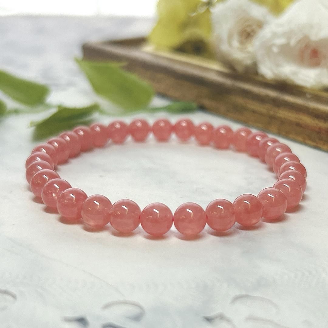 E7443】AAAインカローズ＊6㎜ブレスレット＊ Rhodochrosite(Inca Rose