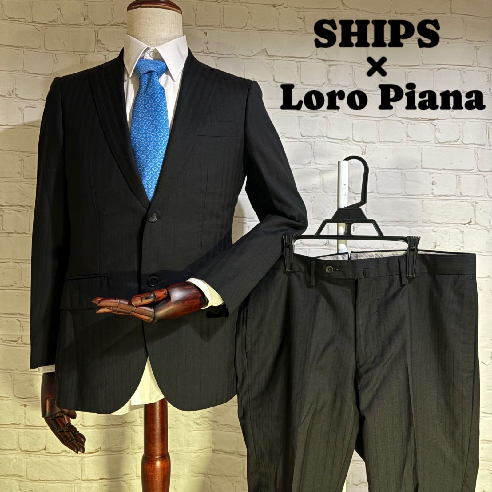 大人気コラボスーツ】SHIPS×Loro Piana シップス×ロロピアーナ 高級光沢生地 スーツ セットアップ 織柄ストライプ MS-9630 -  メルカリ