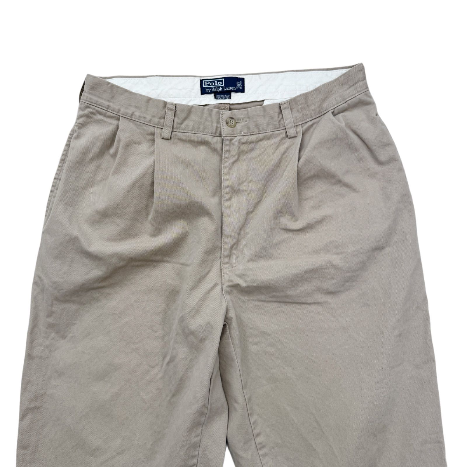 poloRalphLaurenラルフローレンHAMMONDポロチノW34チノパン 美品 90s Polo by Ralph Lauren チノパン W34 L32 ベージュ 太め