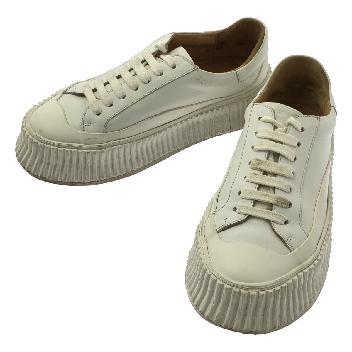 JIL SANDER / ジルサンダー | レザー プラットフォームスニーカー | 36 