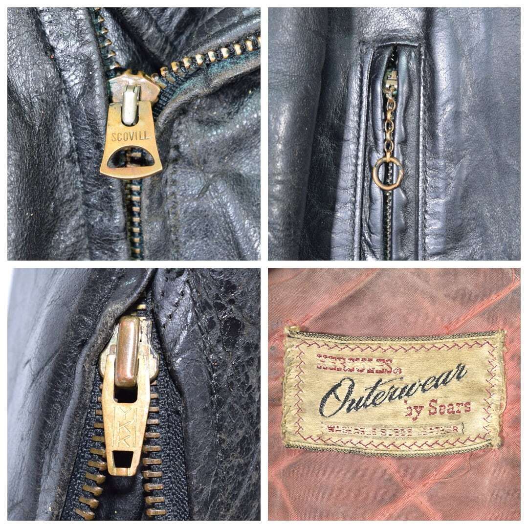 50s ヘラクレス ダブルレザーライダース コの字 ビンテージ ボロ