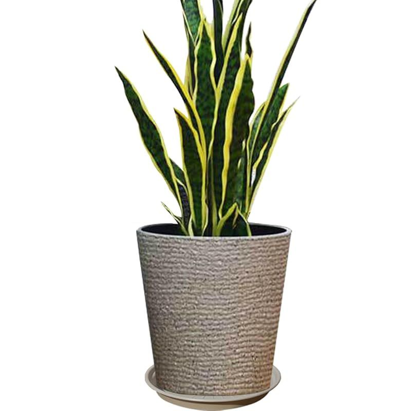 Glynislife プランター 大型 おしゃれ 受け皿付き 植木鉢 大型 軽量 プラスチック 屋内 屋外用 プランター 深型 高さ37cm 排水穴付き 観葉植物 鉢 植木鉢 (35#， 深型-キャメル) 1