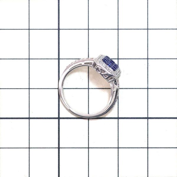 K18WG サファイア ダイヤモンド リング 0.60ct D0.26ct ミステリー  