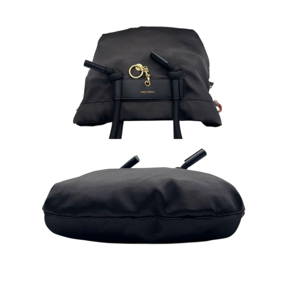 極美品 シーバイクロエ トートバッグ 黒 ロゴ チャーム