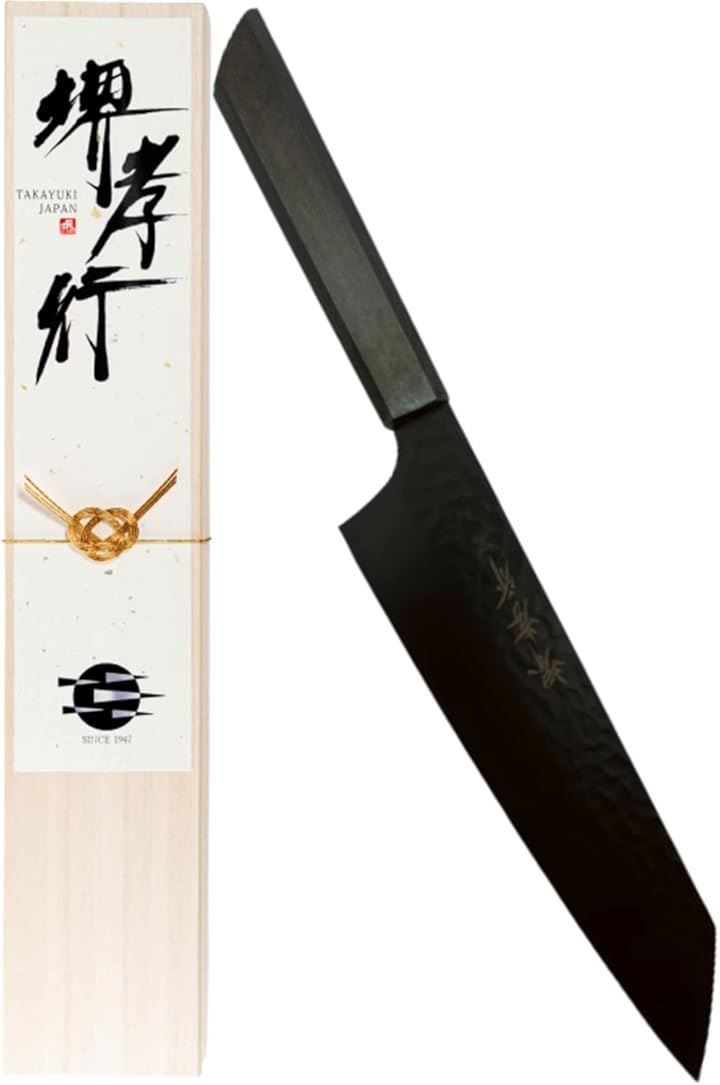 KitcheNavi 堺孝行 プロの料理人が愛用する包丁ブランド 朗黒 剣型 牛刀 190mm V金10号 vg10 万能包丁 青木刃物製作所 型番r19004