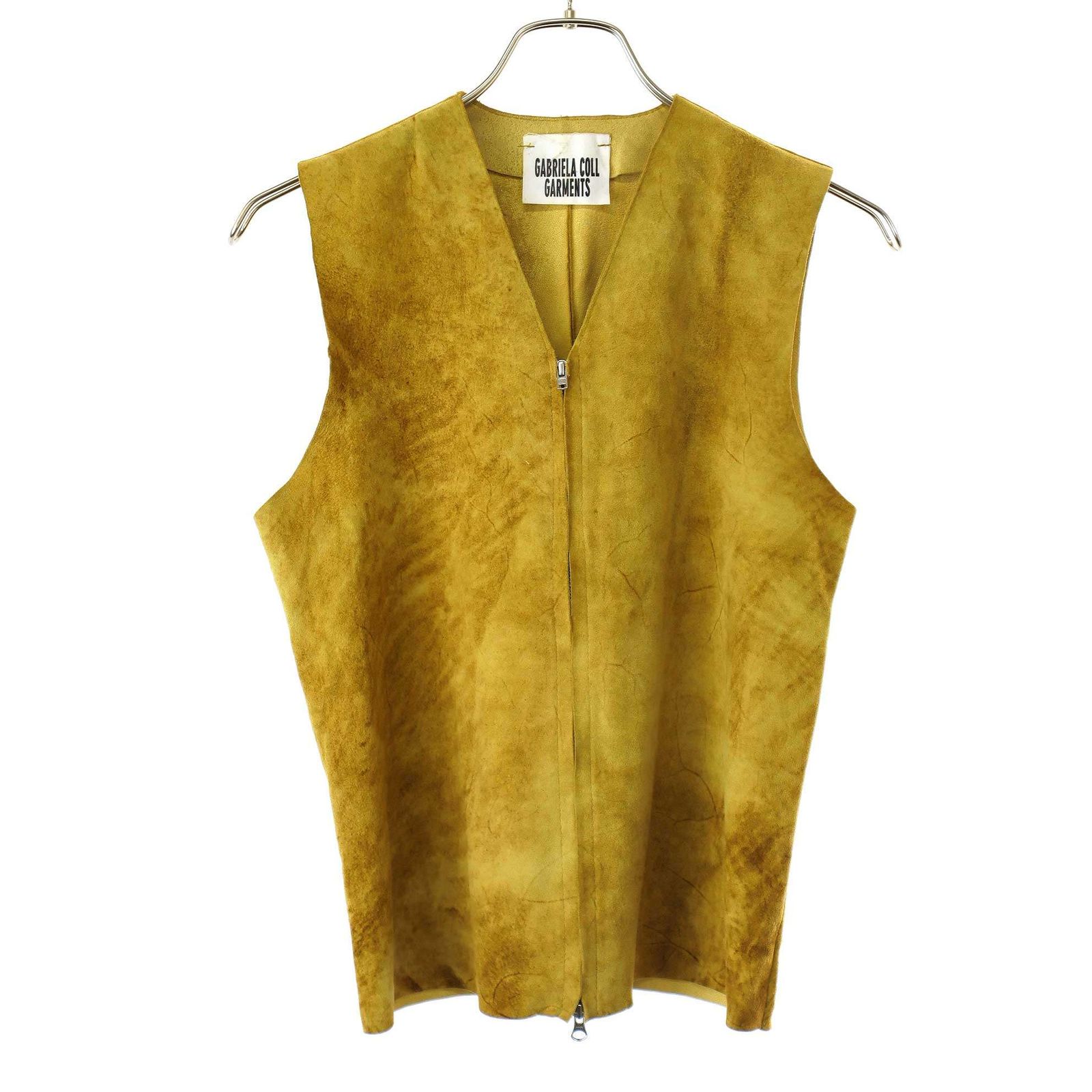 GABRIELA COLL GARMENTS ガブリエラ コール ガーメンツ Leather Zipper Vest ジップアップレザーベスト  イエロー系 1 - メルカリ