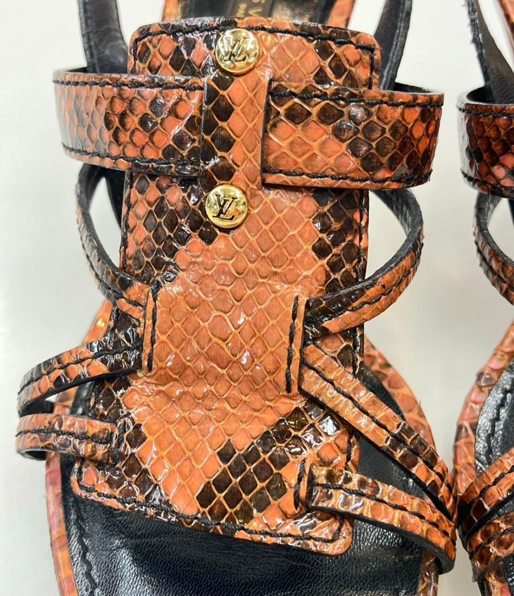  ルイ ヴィトン ストラップサンダル パイソン柄 レディース SIZE 34 21.5 cm LOUIS VUITTON サンダル サンダル ミュール