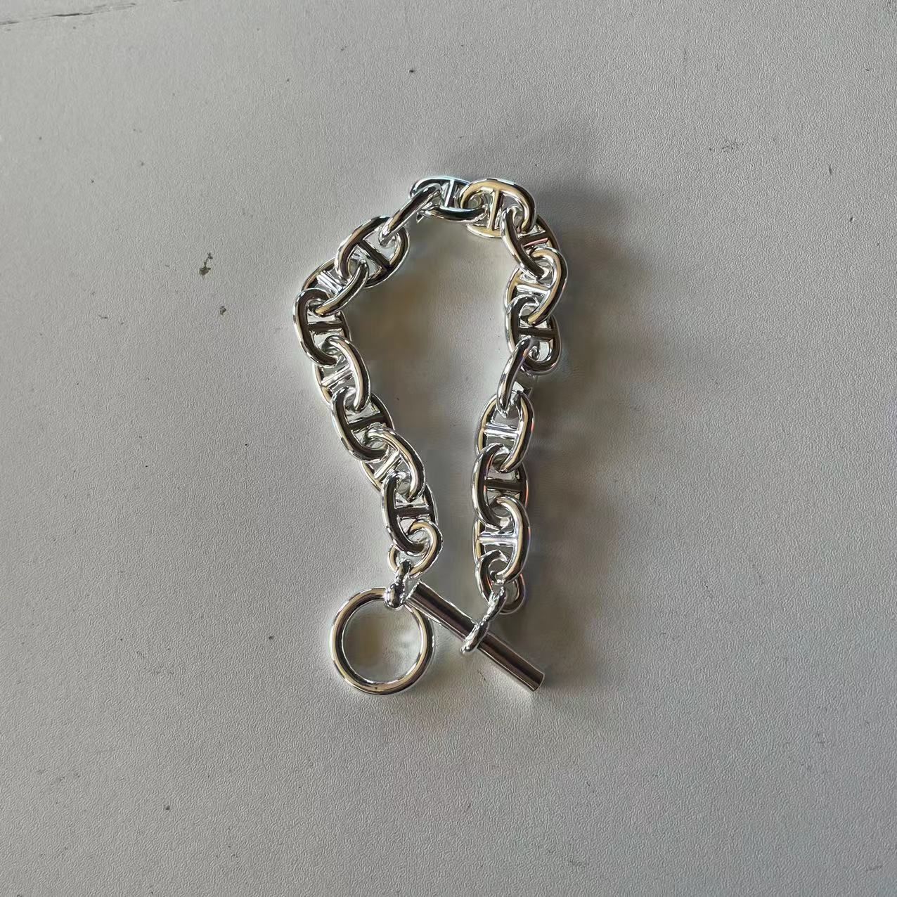 綺麗 ovy Silver Anchor Chain Bracelet - メルカリ