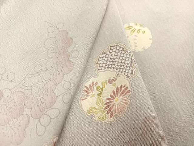 平和屋着物●上質な小紋　雪輪花文　胴抜き仕立て　正絹　逸品　CABA1588gh 平和屋着物○上質な小紋 雪輪枝花文 正絹 逸品 AABB3672ph - メルカリ