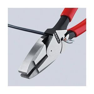 最高品質を待つ! KNIPEX クニペックス 架線工事用強力ペンチ 圧着付 プラスチックコーティング サイズ55×17×240mm パック入 0911-240SB
