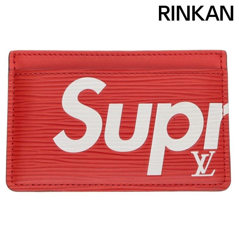 シュプリーム ルイヴィトン 17AW LV Porte Carte Simple エピレザーカードケース メンズ
