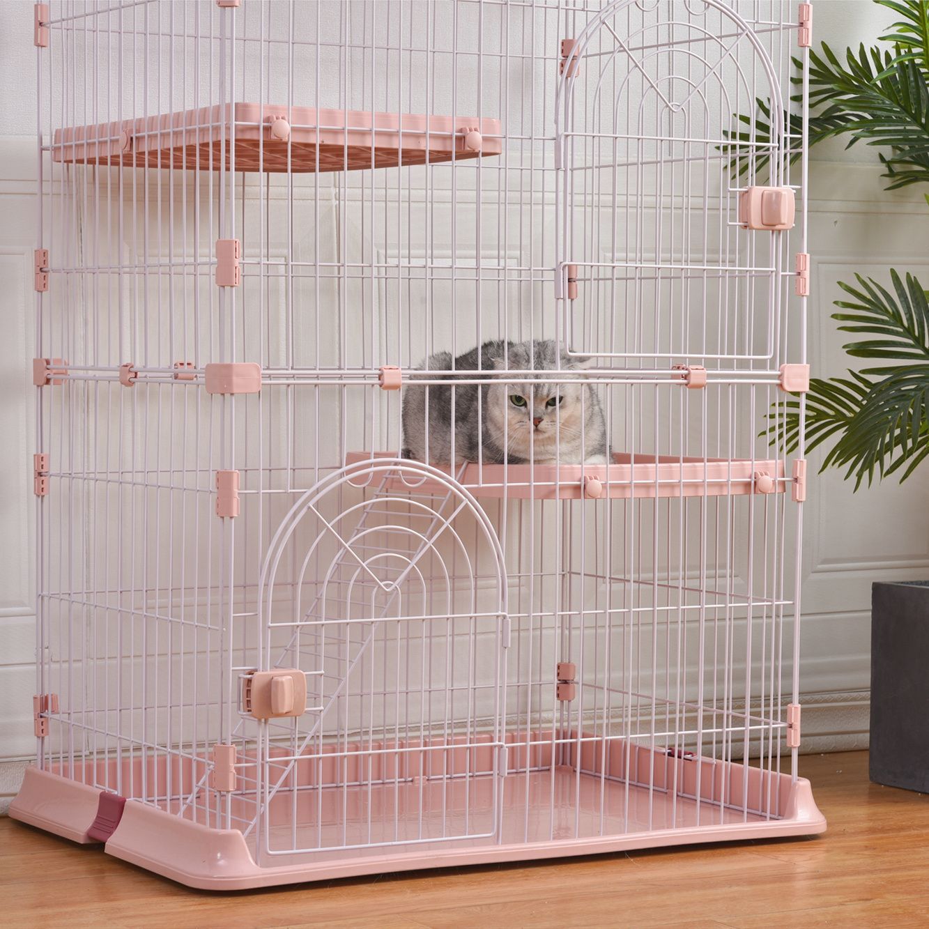 2 段式猫ケージ｜キャットハウス｜留守番保護｜脱走防止｜多頭飼い向け｜おしゃれで