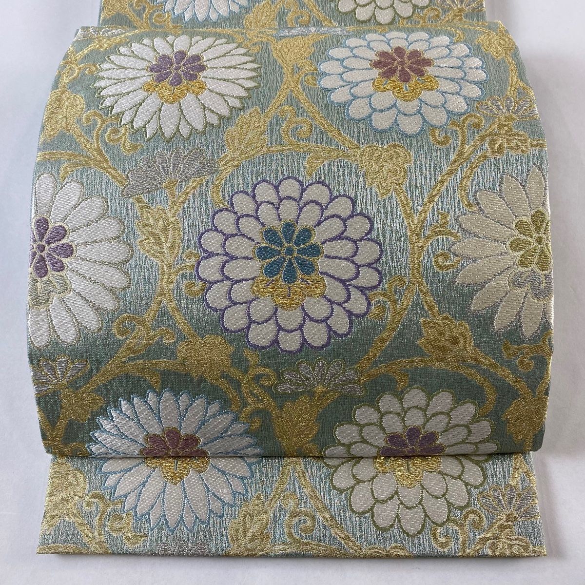 袋帯 美品 名品 菊唐草 金銀糸 箔 薄緑 六通 正絹 【中古】 - メルカリ