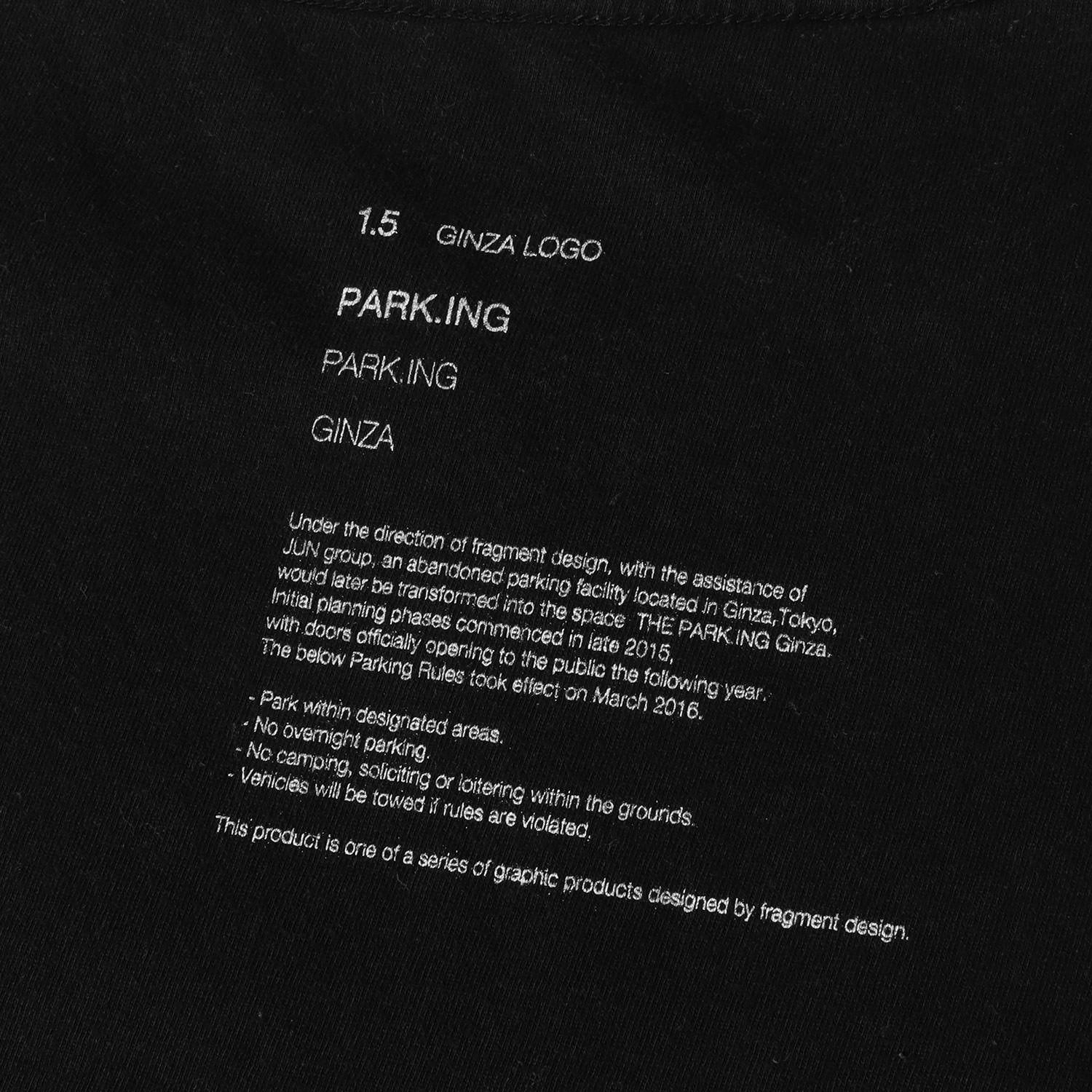 THE PARK・ING GINZA ザ・パーキングギンザ Tシャツ サイズ:L ロゴ グラフィック クルーネック Tシャツ PRM-1609-A ブラック 黒 日本製 トップス カットソー 半袖【メンズ】