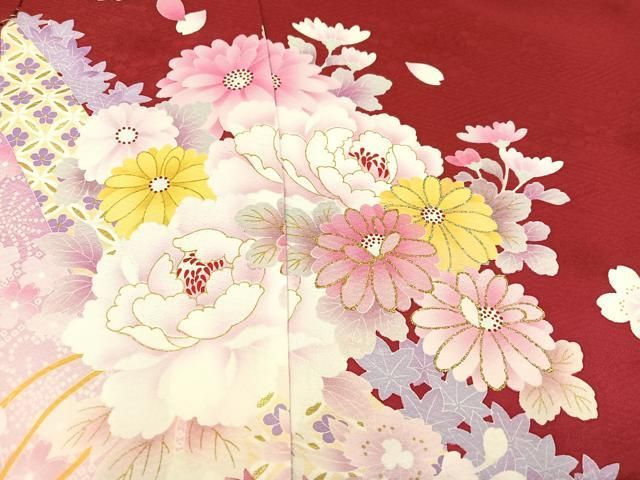 平和屋着物○豪華振袖 舞花文 暈し染め 金銀彩 仮絵羽 逸品 未