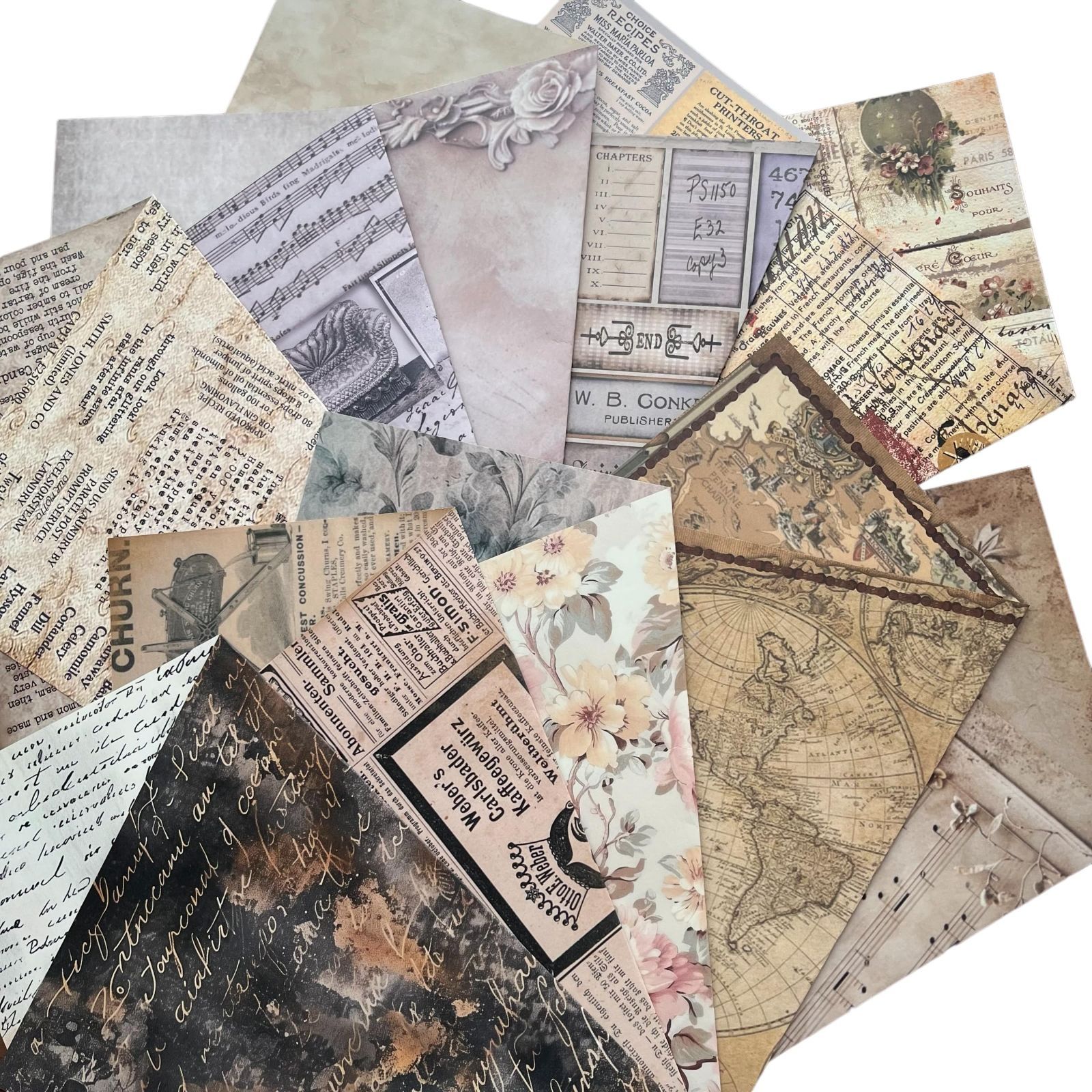 【オーダー】デザペ・コラージュシート① DP141】デザインペーパー 古時計 コラージュシート | indigo