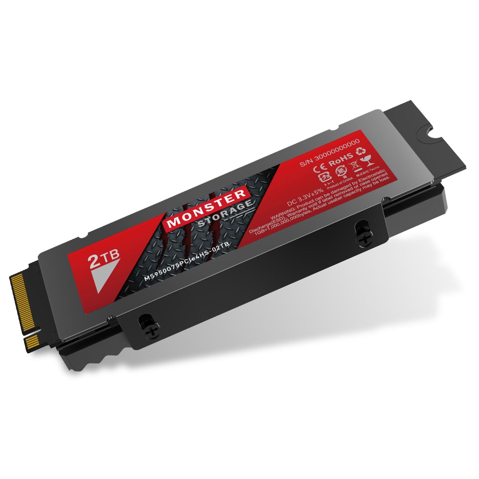 Monster Storage 2TB NVMe SSD PCIe Gen 4×4 最大読込: 7,000MB/s PS5