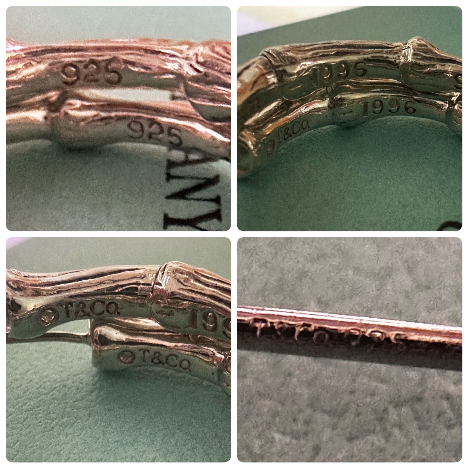 美品TIFFANY＆Co ティファニー バンブー フープ ピアス 両耳用約27㎜ 美品 TIFFANY＆Co. ティファニー バンブー フープ ピアス 両耳用