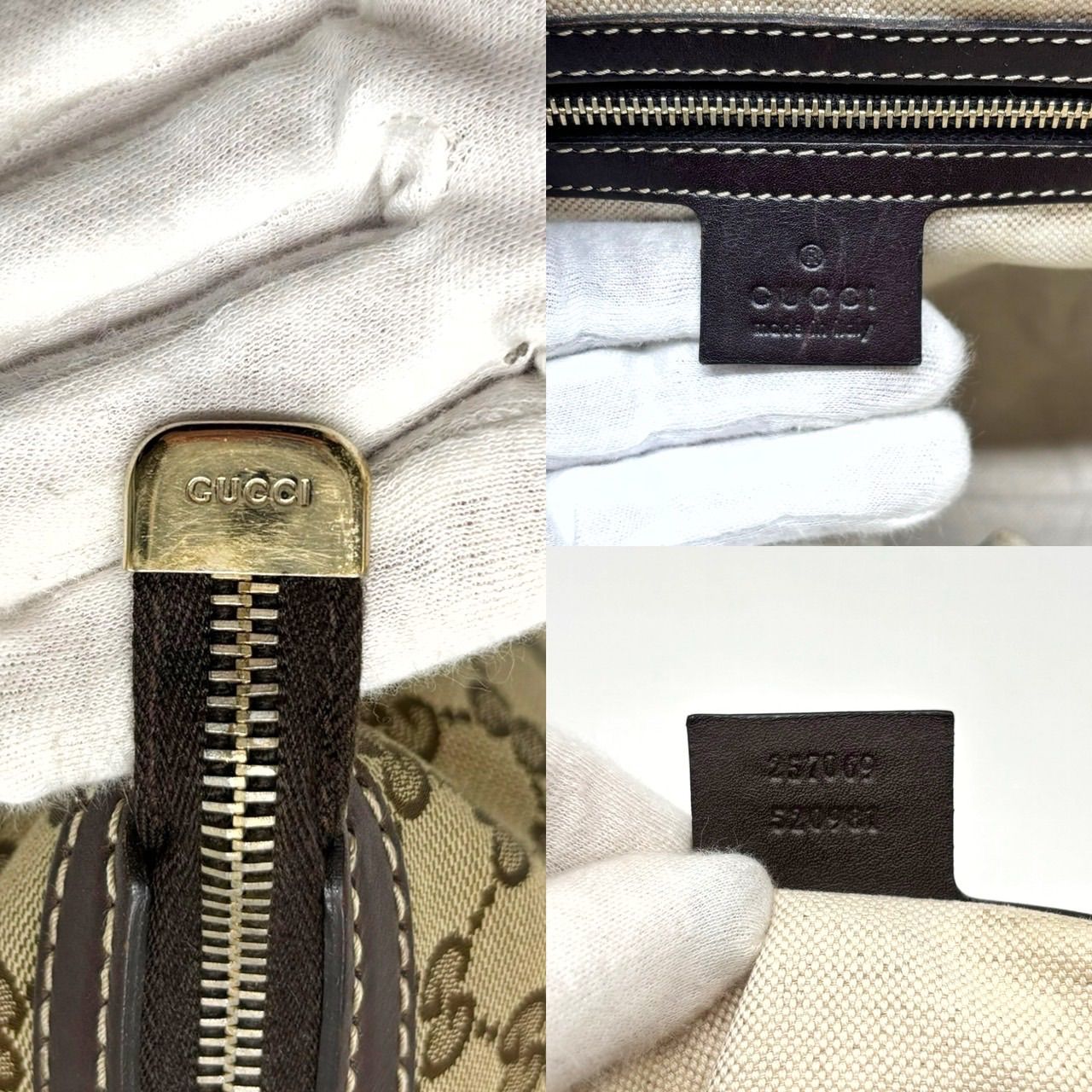 GUCCI グッチ トートバッグ GG柄 ロゴ型押し キャンバス レザー グッチ