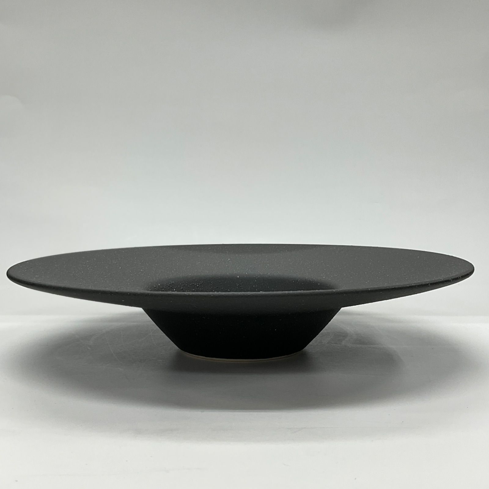 ワイドリム スープ皿 24cm 4枚 ブラック】カネスズ kanesuzu 黒 丸皿