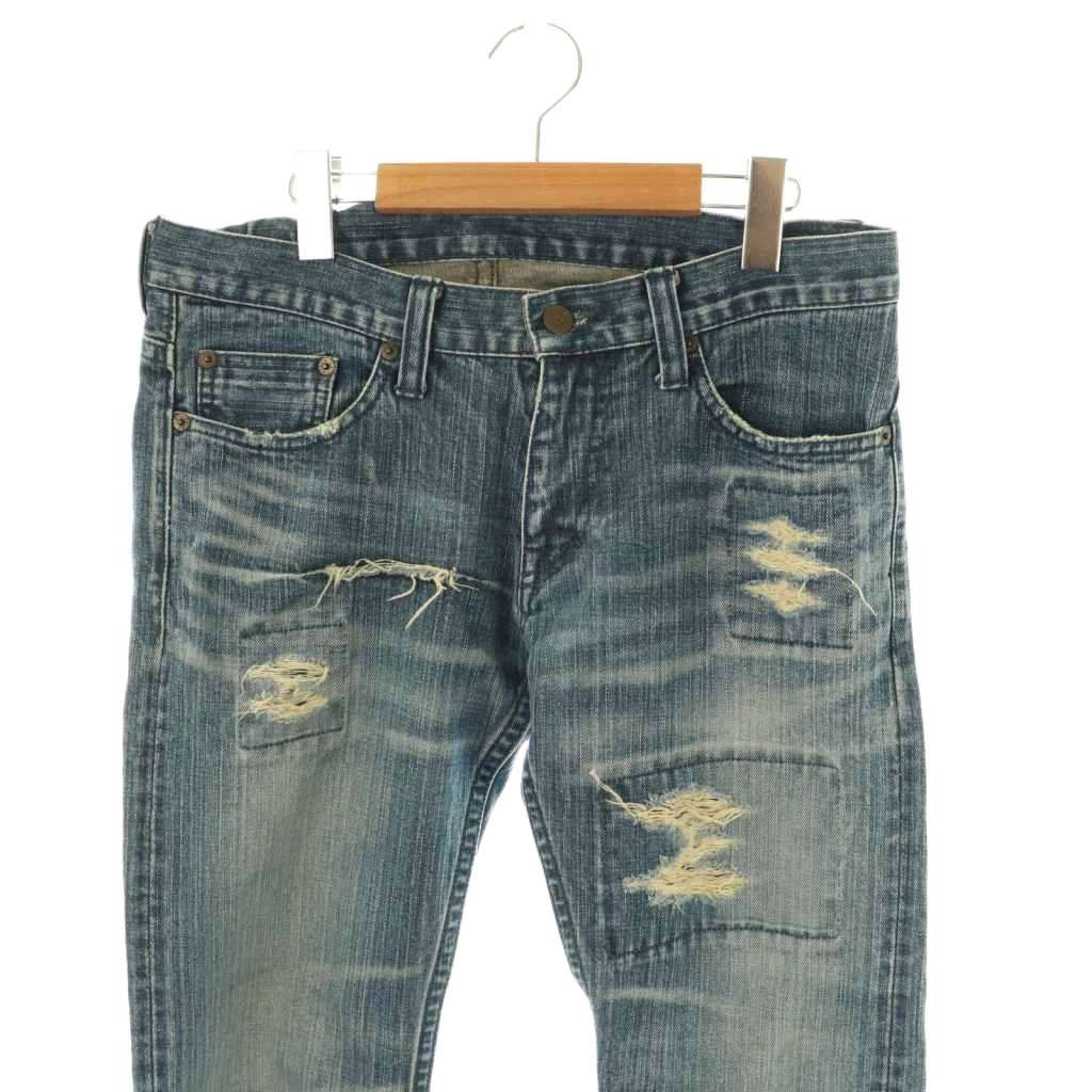 ティーエムティー TMT リペア加工デニムパンツ ジーンズ M-30 ブルー CX OS AD DECORATOM_COM_BR