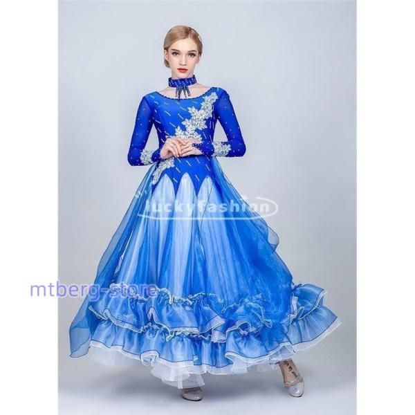 社交ダンス　ドレス　スタンダード　モダン　XL　パーティー　競技会 社交ダンス・パーティドレス 競技レディースワンピース キラキラ付 黒