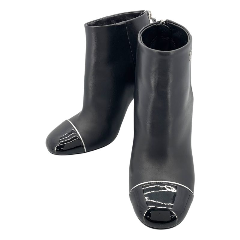 シャネル CHANEL ココマークロゴショートブーツ G33239 ブラック レザー レディース ブーツ