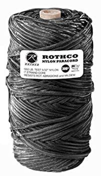 Rothco ナイロンパラコード ブラック 300フィート 550ポンド