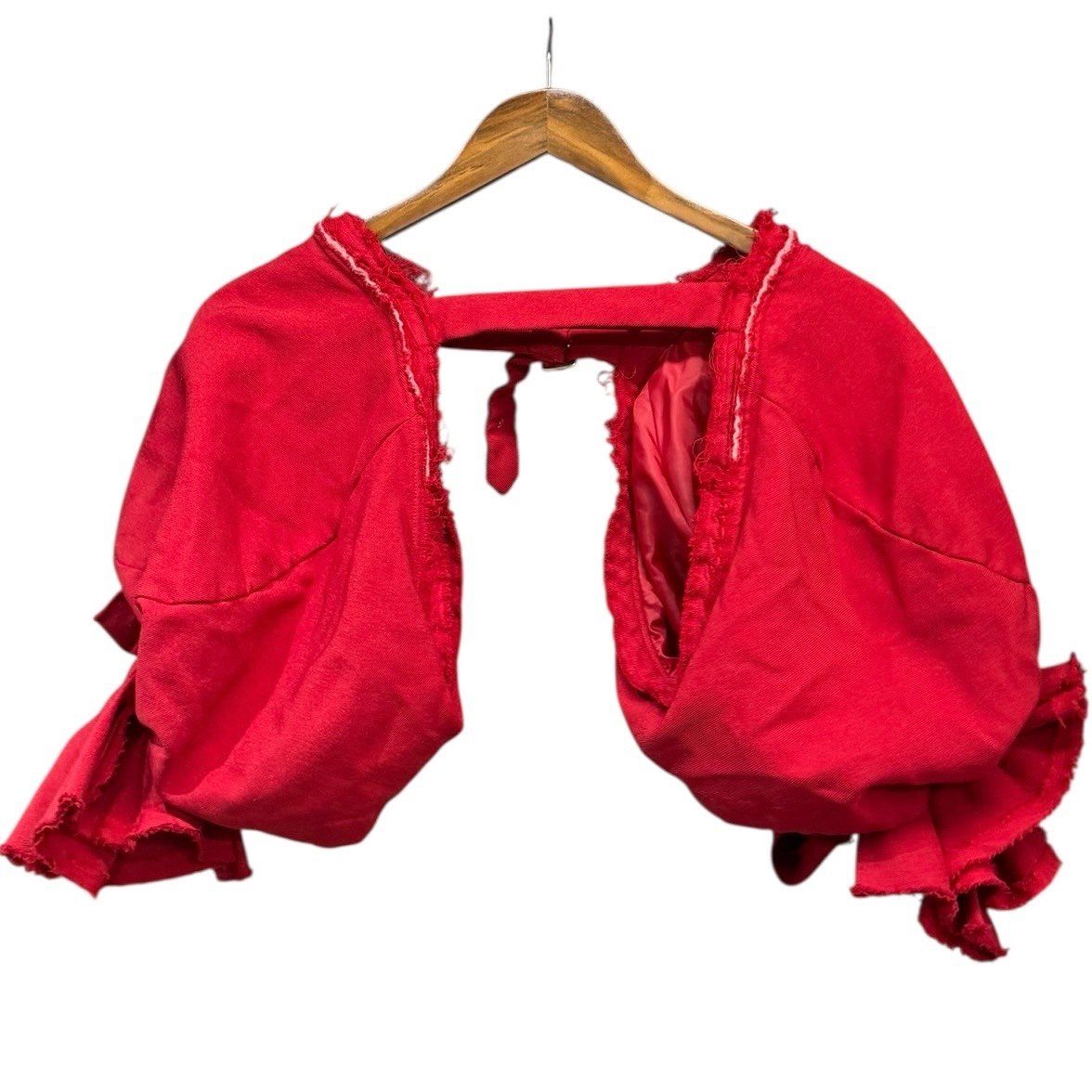 COMME des GARCONS COMME des GARCONS コムコム コムデギャルソン 23SS ボレロ エステル縮絨袖リボンブラウス RK-K801 S レッド 14828