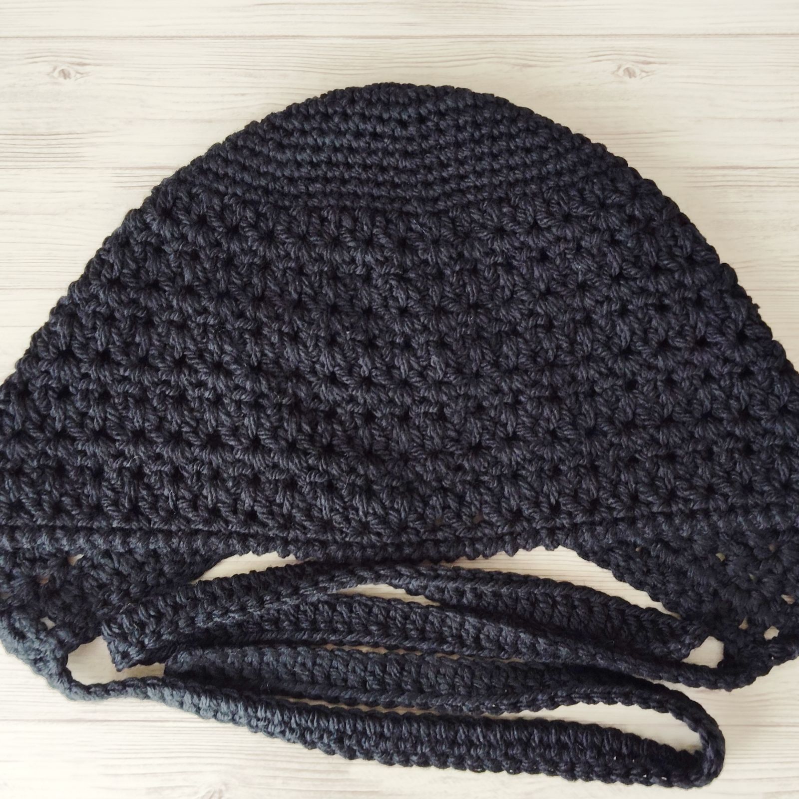 ボンネット 手編み ニット帽 ハンドメイド クロシェハット フード帽子