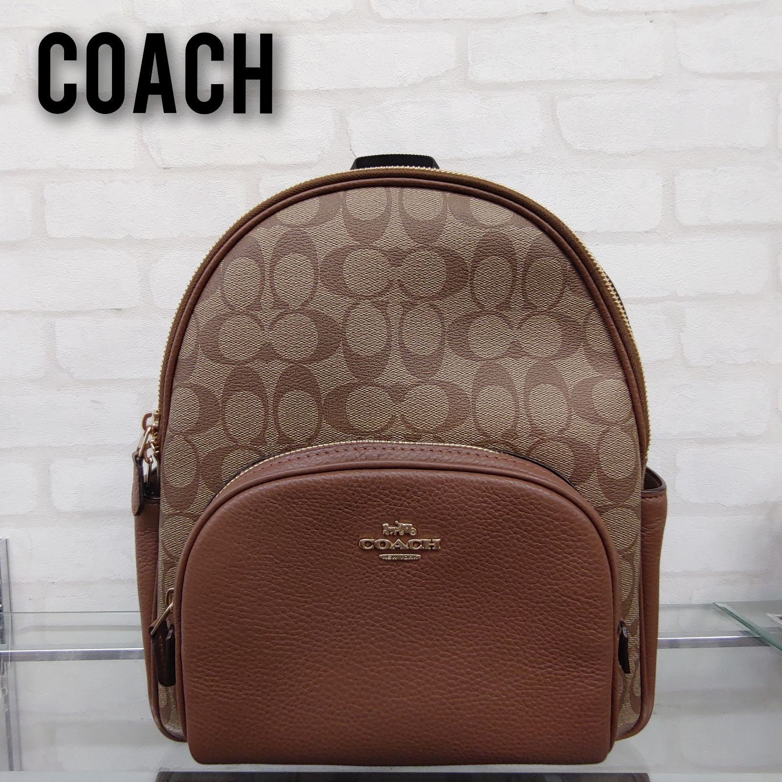 【未使用品】COACH コーチ シグネチャーリュック バック バイカラー