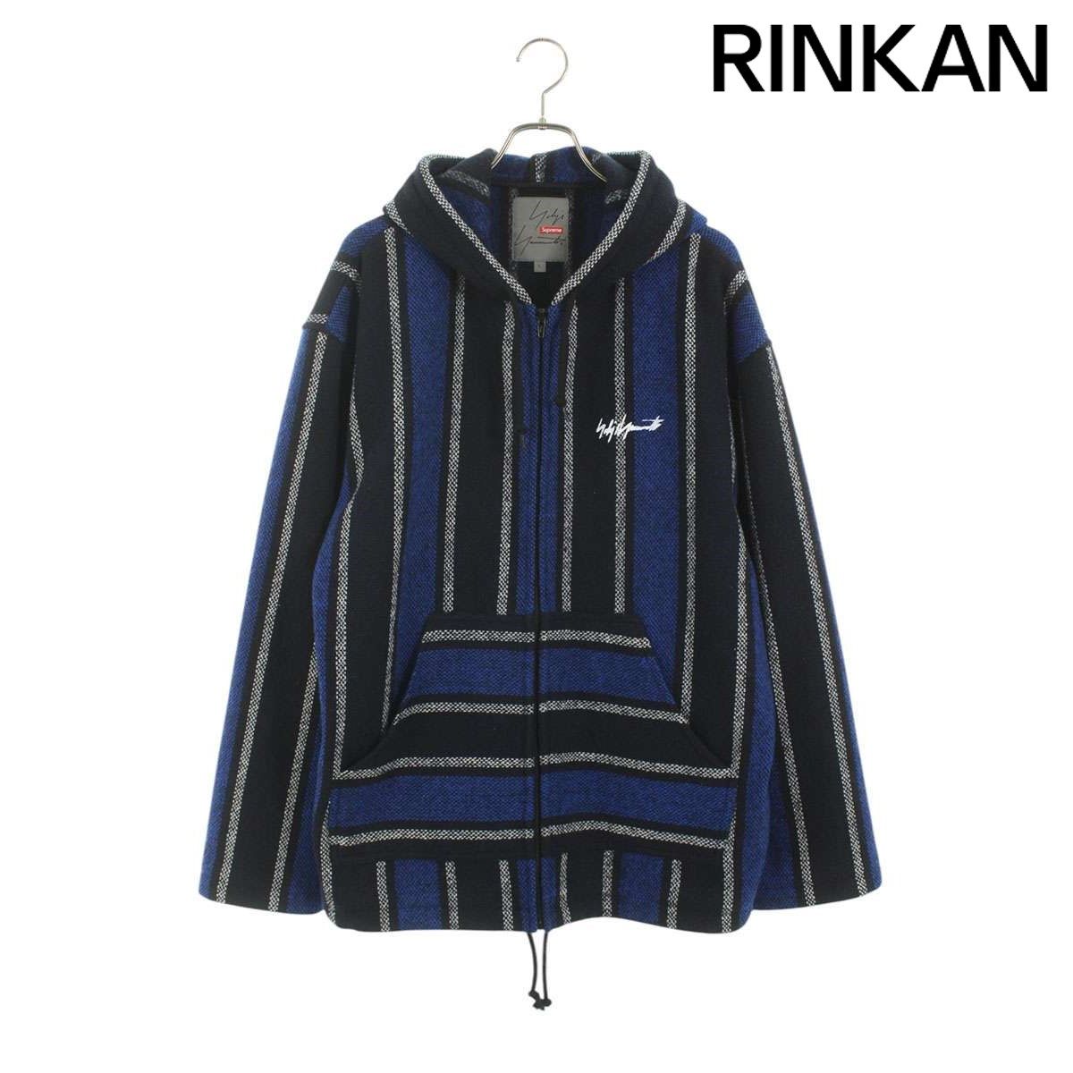 シュプリーム ×ヨウジヤマモト Yohji Yamamoto  22AW  Yohji Yamamoto Baja Jacket ストライプウールフーデッドブルゾン メンズ L