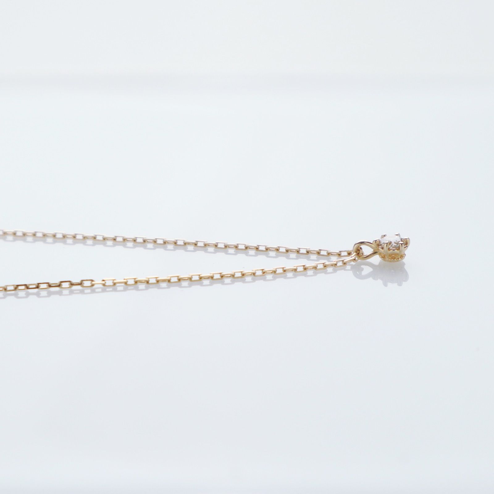 agete アガット K18 ダイヤモンド D.0.05ct ネックレス - c.2000s