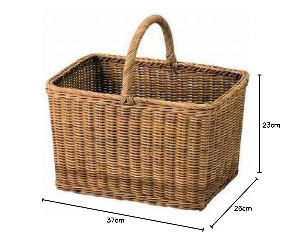 vintage 籐製 バスケット 型番690 籐かご ピクニック行楽バスケット 運動会 お弁当入れ 小物入れ