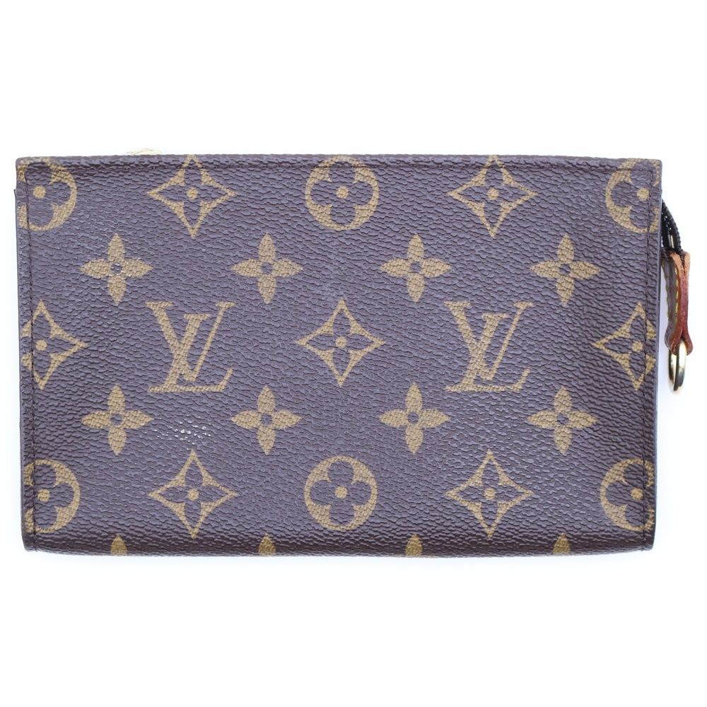 LOUIS VUITTON ルイヴィトン モノグラム プチバケット ポーチ ブラウン ゴールド金具 レザー×PVC M42238