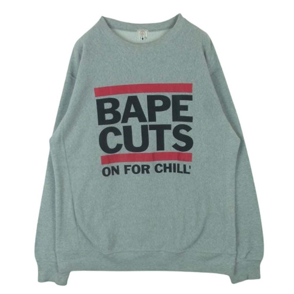 A bape スウェット グレー BATHING APE × Champion エイプ スウェット