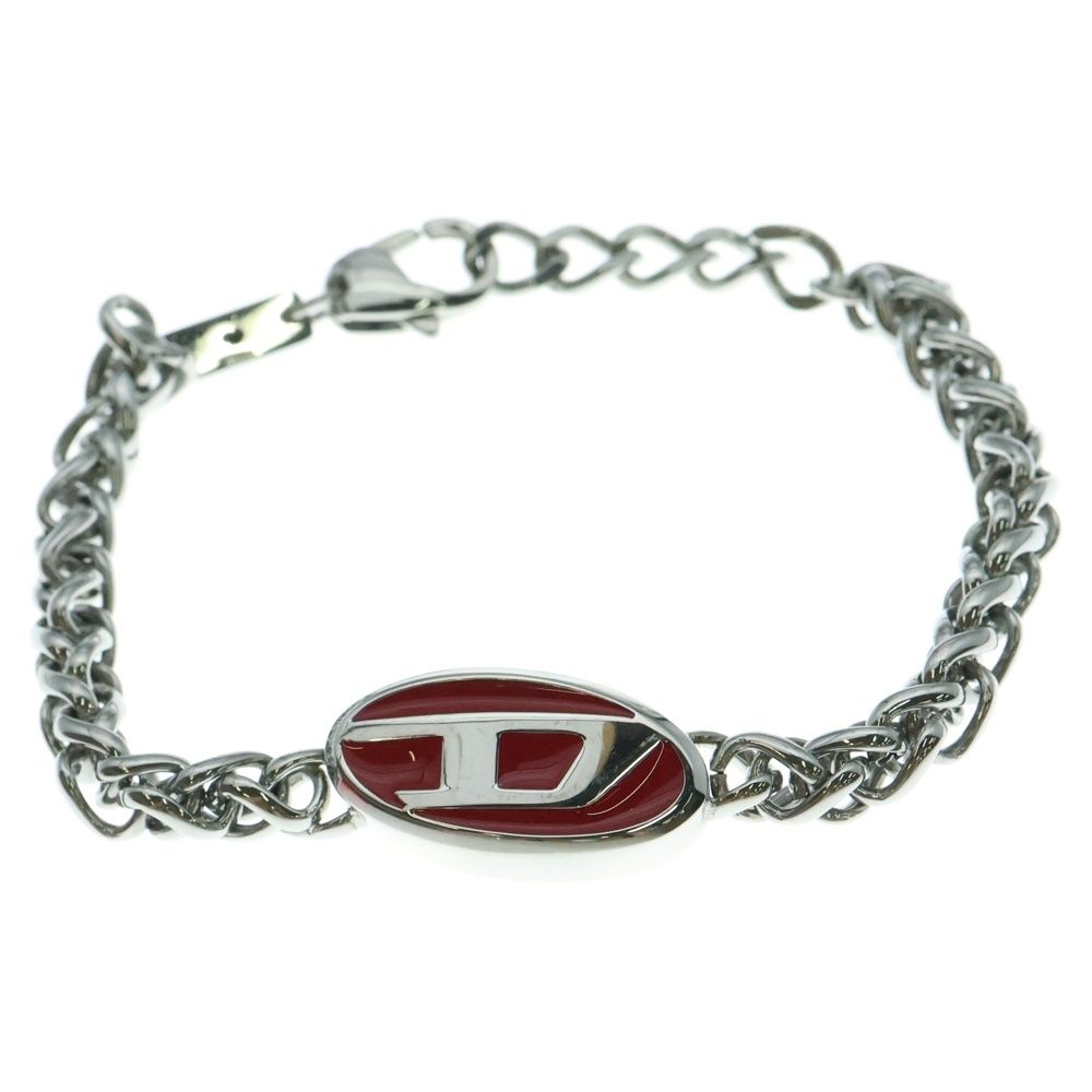 DIESEL ディーゼル STEEL Dロゴ シルバーチェーン ブレスレット DX1445040