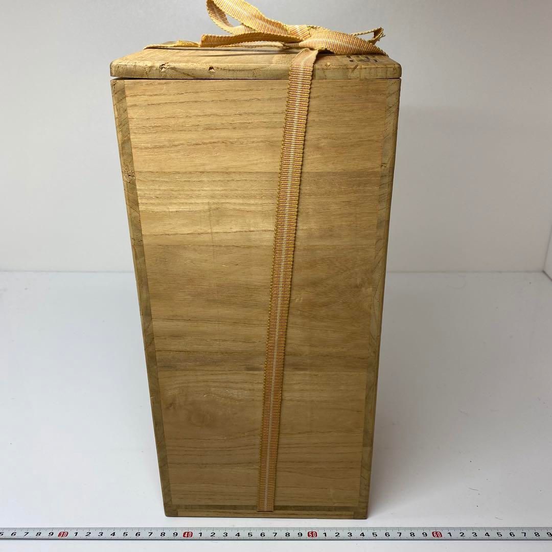 三浦篤造　色絵着彩雪柳図　花入　共箱　タニサ高さ約31.5cm東金6-0309① 三浦篤造 色絵着彩雪柳図 花入 共箱 タニサ高さ約