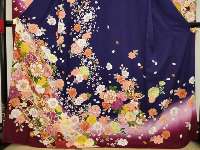 平和屋着物○豪華振袖・長襦袢(無双仕立て)セット 花毬文 暈し