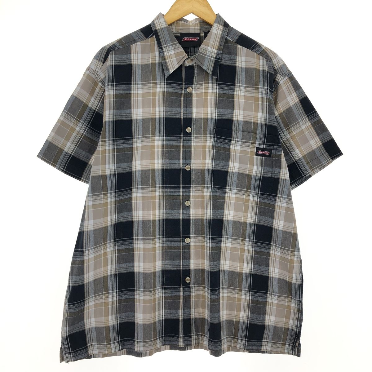 古着 ディッキーズ Dickies チェック柄 半袖 ワークシャツ メンズXL相当/eaa485066