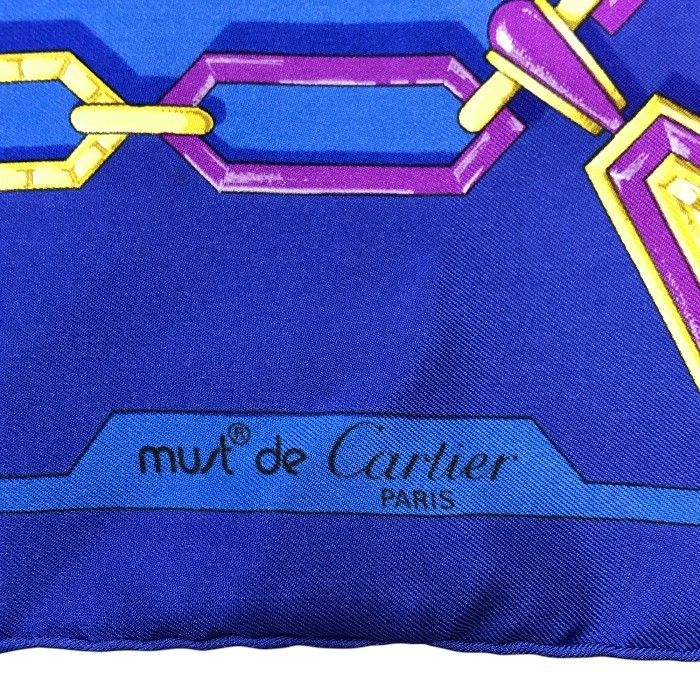 フランス製 must de Cartier カルティエ スカーフ シルク CARTIER