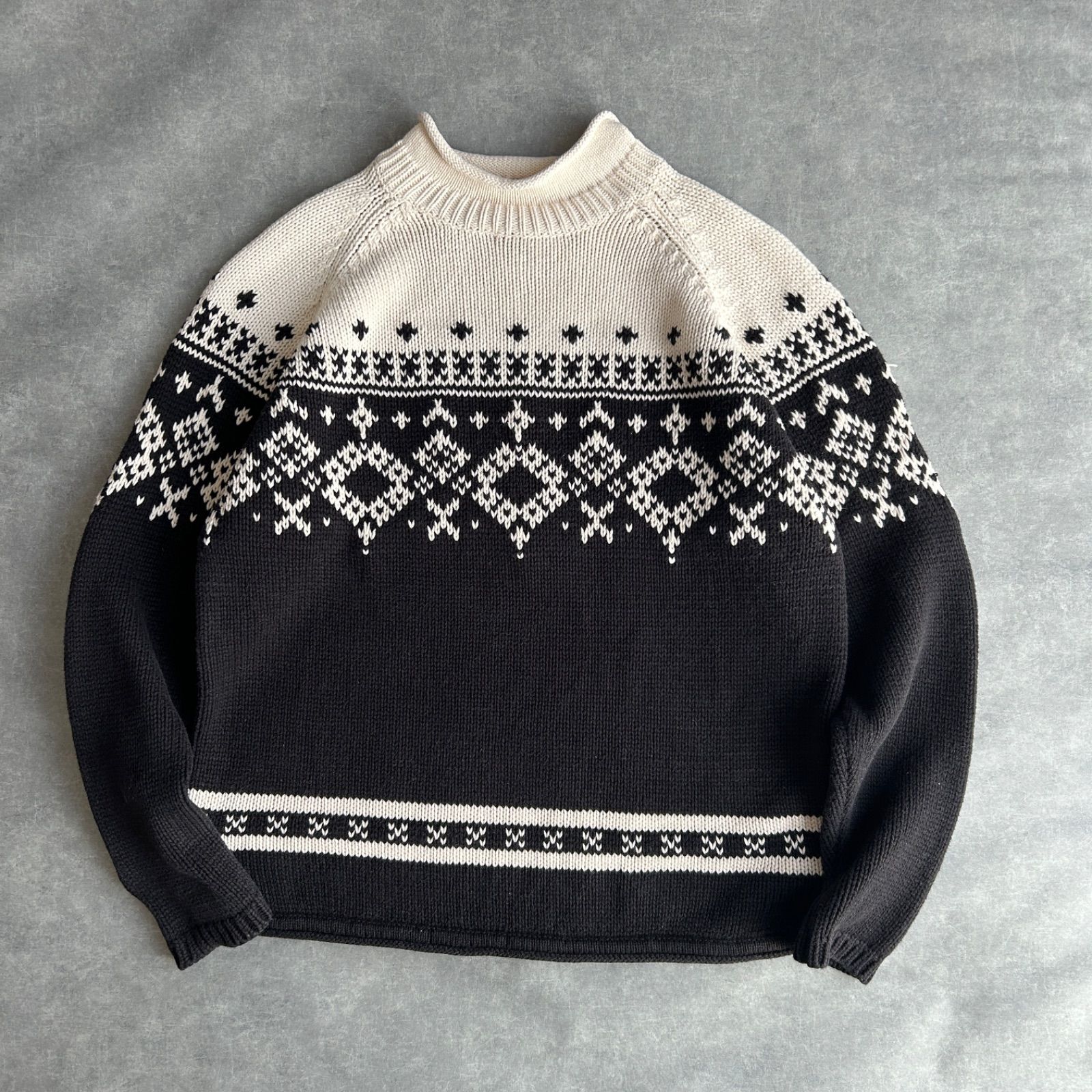 90s~00s 香港製 Eddie Bauer ノルディック カーディガン 古着 90s&frasl;Eddie Bauer&frasl;エディーバウアー&frasl;コットンニット&frasl;プルオーバー