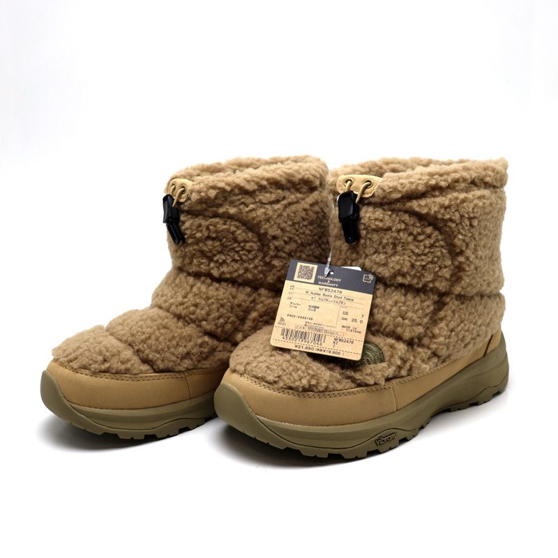 ✨ 楠本質店|元住吉 ノースフェイス|THE NORTH FACE 防寒ブーツ ヌプシ ブーティ ショート フリース NFW52476 サイズ US7 JP25.0cm ケルプタン×ケルプタン レディース