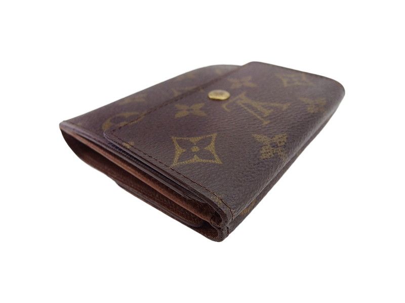 美品　ヴィトン 二つ折り財布 モノグラム ポルト モネ レザー ブラウン 茶 LOUIS VUITTON ルイヴィトン 二つ折り財布 廃盤レア レディース