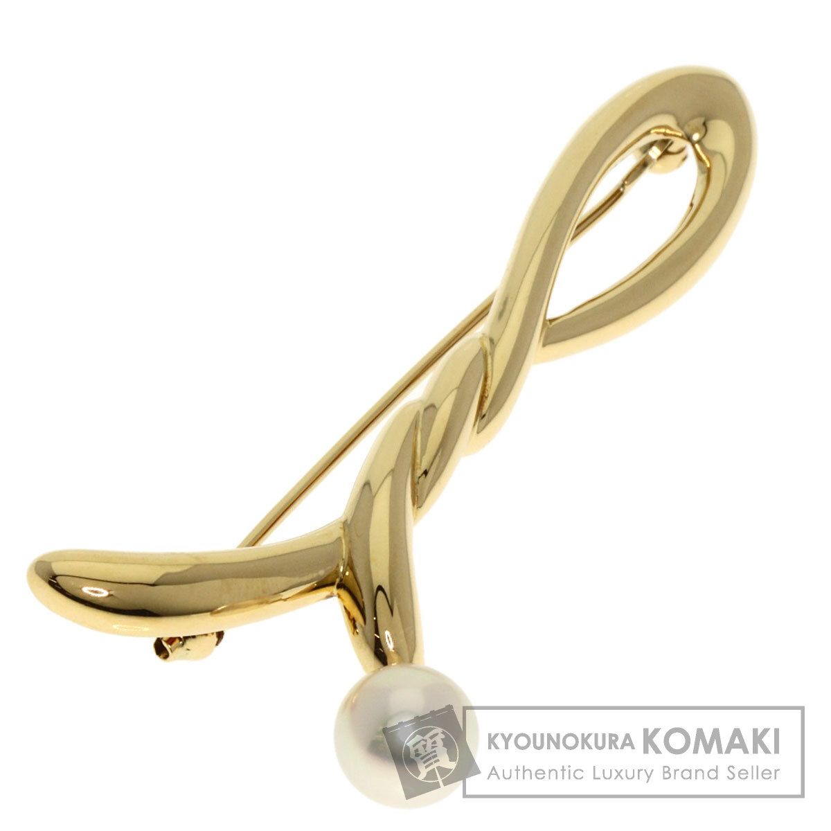 MIKIMOTO ミキモト アコヤパール 真珠 ブローチ K18YG レディース