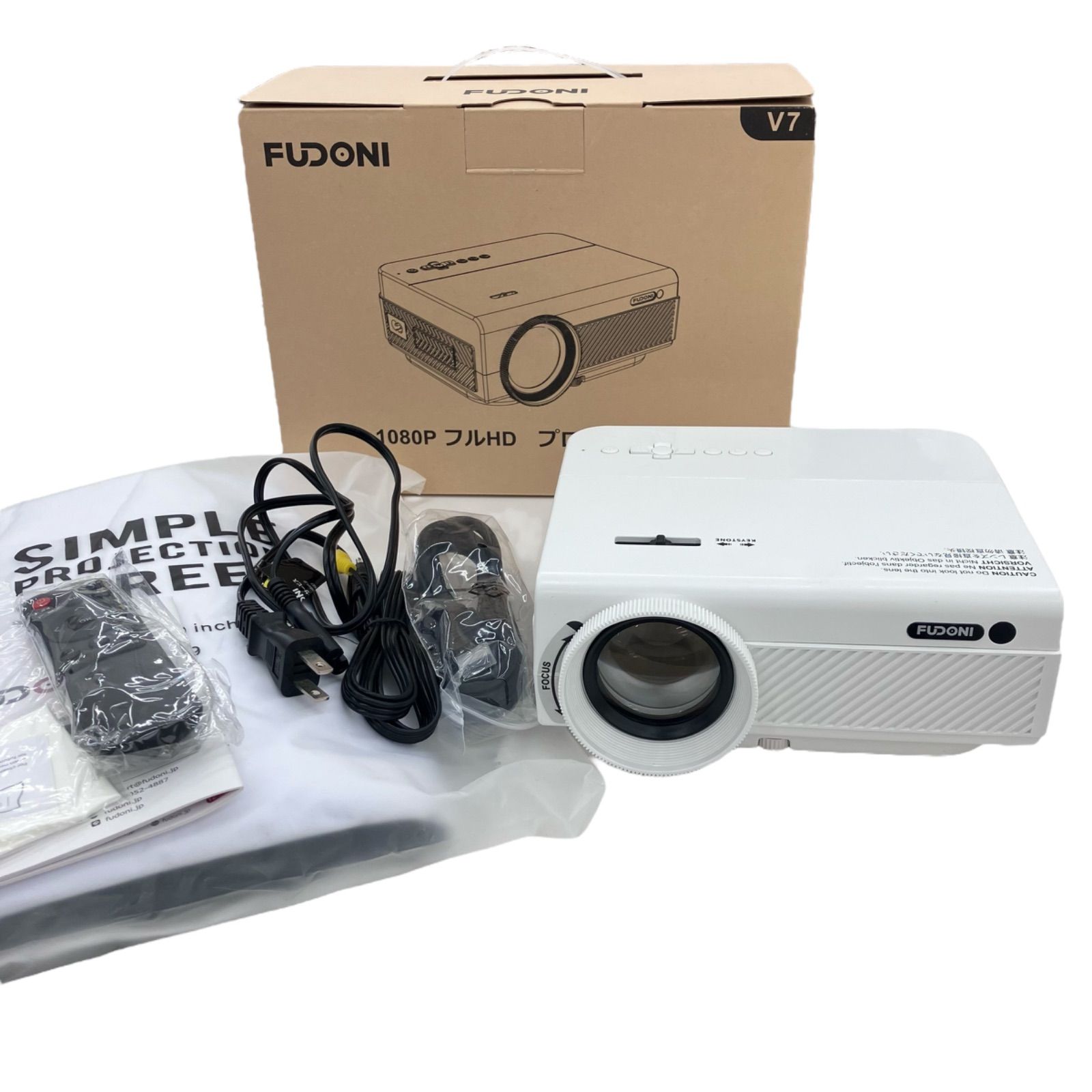 186001　現状品★ FUDONI プロジェクター 小型 フルHD1080P 4K対応