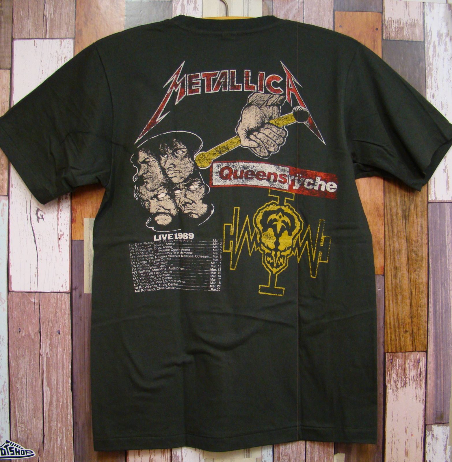 新品メタル・ジャスティス 1989ツアー【メタリカ】バンドTシャツ